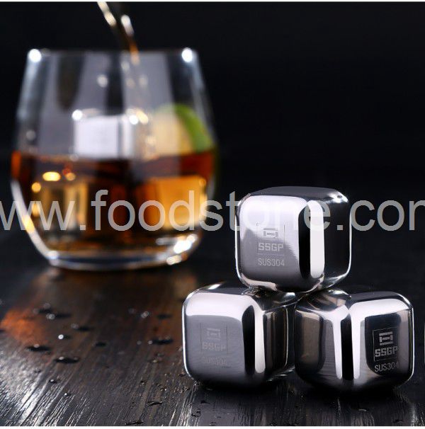 Engraved Stainless Steel Ice Cubes  (4)