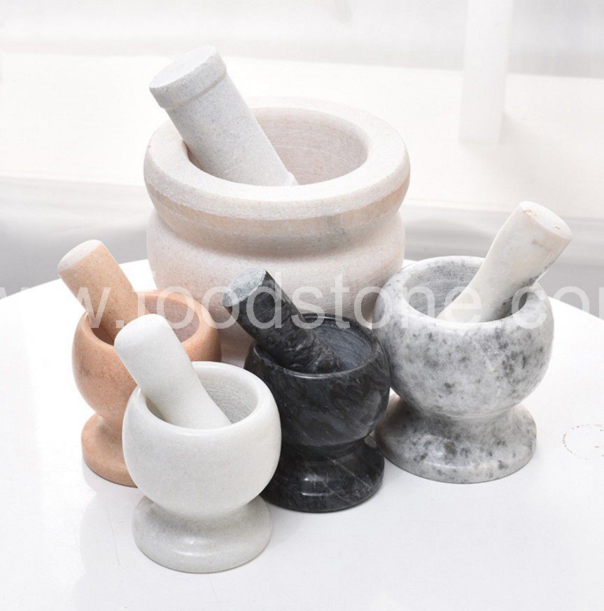 Natural Marble Mortar and Pestle