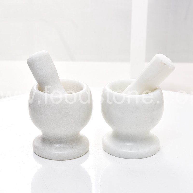 Pure White Marble Mortar and Pestle
